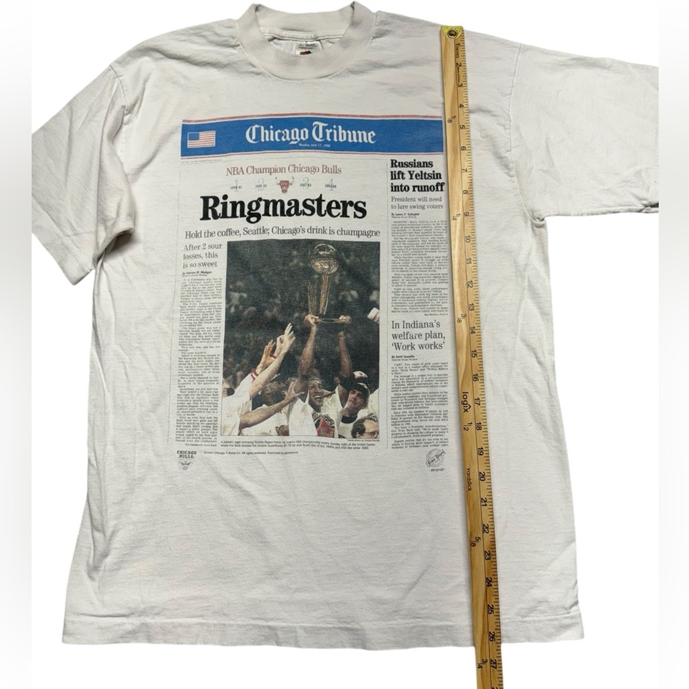 Vintage Chicago Bulls 1996 NBA Championship Single Stitch T-shirt Ringmaster - Picture 9 of 13